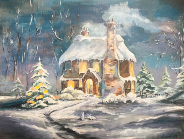 "A Fairy-Tail House…" başlıklı Tablo Nastya Shapochka tarafından, Orijinal sanat, Petrol Karton üzerine monte edilmiş