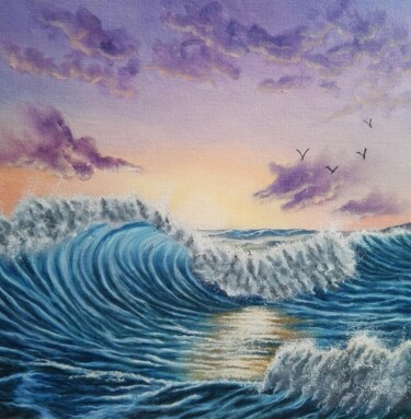 Peinture intitulée "paysage, marine, pe…" par Steivan Loundou, Œuvre d'art originale, Huile Monté sur Panneau de bois