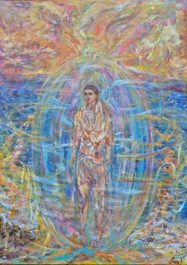 Картина под названием "Infinite Calm – Aur…" - Inessa Lightart, Подлинное произведение искусства, Акрил