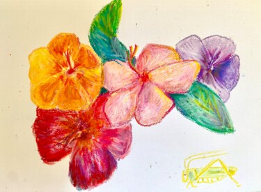 Tekening getiteld "Exotic mood" door Charlotte Crozet Chambaret, Origineel Kunstwerk, Pastel
