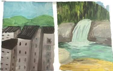 "Paysage de l'Anhui" başlıklı Tablo 进若凡 Elza tarafından, Orijinal sanat, Akrilik