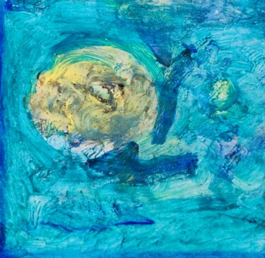 Ζωγραφική με τίτλο "Altego's Turquoise…" από Milto Sideris, Αυθεντικά έργα τέχνης, Ακρυλικό