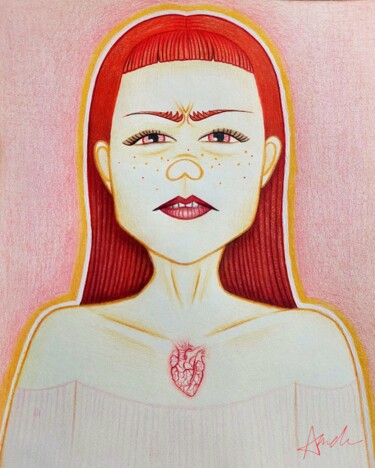 Dessin intitulée "Birdie" par Mela, Œuvre d'art originale, Crayon