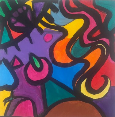 Ζωγραφική με τίτλο "Une autre femme" από Carnaval-Sur-Toile, Αυθεντικά έργα τέχνης, Ακρυλικό Τοποθετήθηκε στο Χαρτόνι