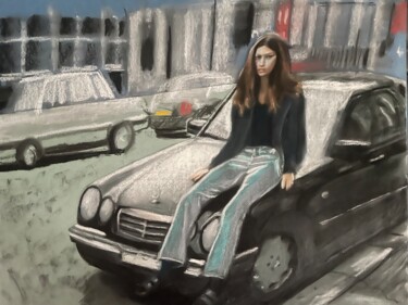 Rysunek zatytułowany „Das Model” autorstwa Nicolas Hervieu, Oryginalna praca, Pastel