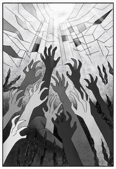 Painting titled "STRUGGLE AND REPRES…" by Yinel Chong Pit, Original Artwork, Digital Painting