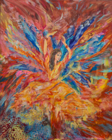 Картина под названием "Radiant Meditation" - Inessa Lightart, Подлинное произведение искусства, Акрил