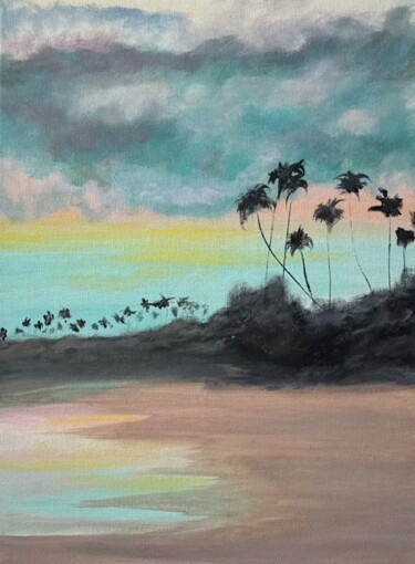 "Palm Breeze" başlıklı Tablo Alla Ai tarafından, Orijinal sanat, Petrol Ahşap Sedye çerçevesi üzerine monte edilmiş