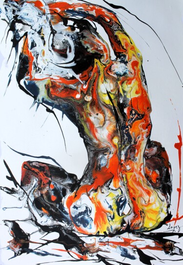 Ζωγραφική με τίτλο "1775 Tee-shirt fuga…" από Jean-Luc Lopez, Αυθεντικά έργα τέχνης, Ακρυλικό