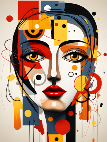 Digital Arts titled "ABSTRACT FACE PAINT…" by Uillian Rius, Original Artwork, AI generated image