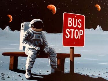 Malarstwo zatytułowany „Bus Stop” autorstwa Vincenzo Marino, Oryginalna praca, Akryl