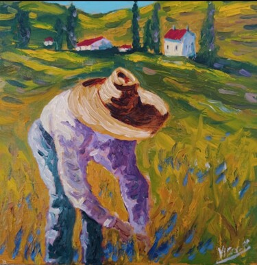 Peinture intitulée "In the Field" par Vitalii Bondarenko (ViBond), Œuvre d'art originale, Huile