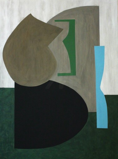 Ζωγραφική με τίτλο "Composition with Gr…" από Naoko Paluszak, Αυθεντικά έργα τέχνης, Ακρυλικό Τοποθετήθηκε στο Ξύλινο φορείο…