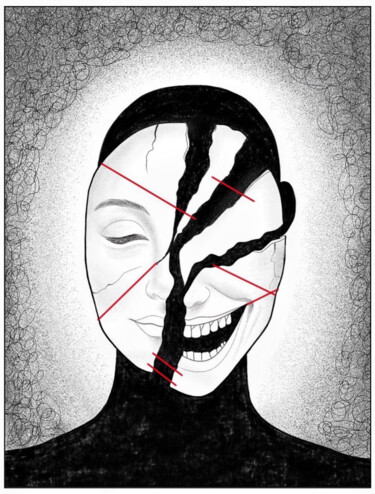 Painting titled "CONFLICTO DE PERSON…" by Yinel Chong Pit, Original Artwork, Digital Painting