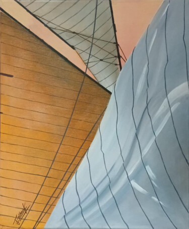 Painting titled "Voilée au Cœur du V…" by Eric Pelleau, Original Artwork, Oil