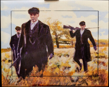 Schilderij getiteld "Peaky Blinders" door Peter Donkersloot, Origineel Kunstwerk, Acryl