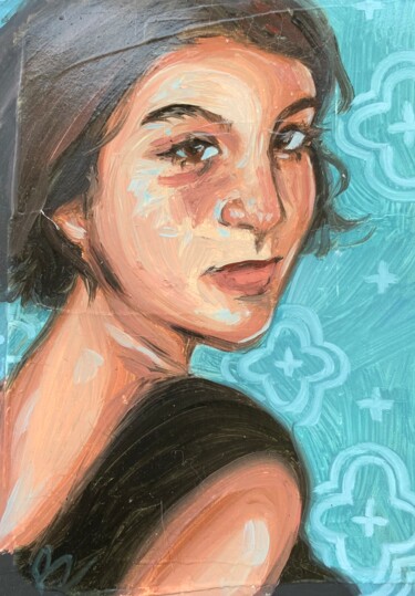 "Profil d’une jeune…" başlıklı Tablo Raphaëlle Dubrulle tarafından, Orijinal sanat, Petrol