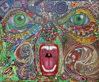 Ζωγραφική με τίτλο "Cores e Sinfonia Gr…" από Manuel Galveias, Αυθεντικά έργα τέχνης, Ακρυλικό Τοποθετήθηκε στο Ξύλινο φορεί…