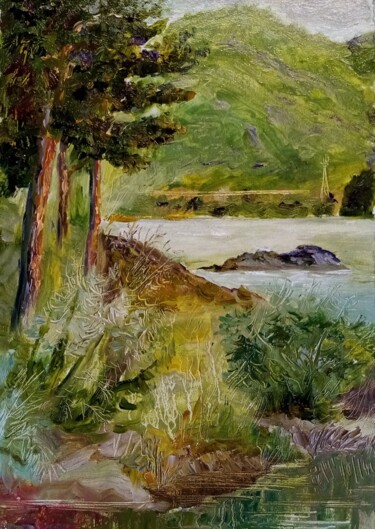 The Beautiful Green | Plein‑air oil painting | Katun River