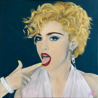Peinture intitulée "Madonna Langue" par Erika Cool, Œuvre d'art originale, Acrylique Monté sur Châssis en bois
