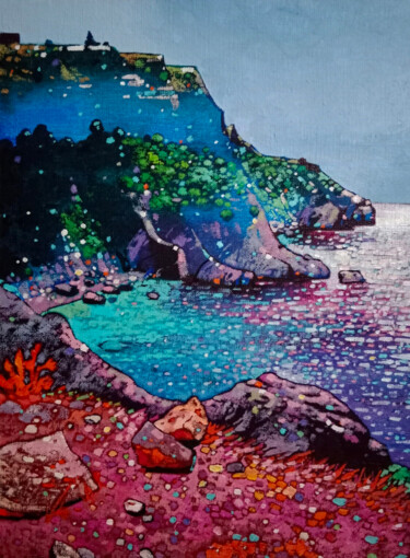 "Vibrant Coastal Lan…" başlıklı Tablo Yerkezhan Kamentayeva tarafından, Orijinal sanat, Petrol