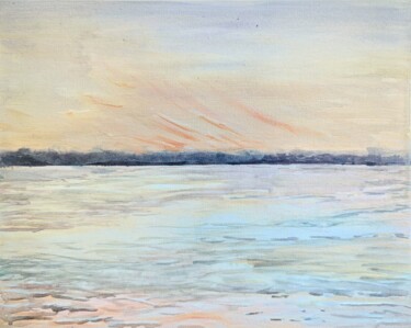 Peinture intitulée "Estuaire printemps" par Mulhode, Œuvre d'art originale, Acrylique Monté sur Carton