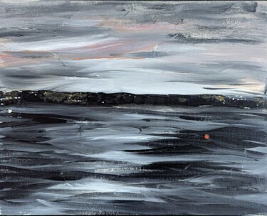 Peinture intitulée "Gris estuaire" par Mulhode, Œuvre d'art originale, Acrylique Monté sur Carton