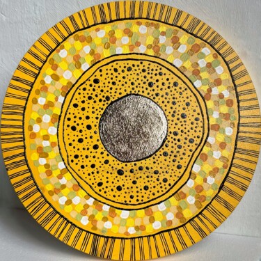 Painting titled ""Source of life", g…" by Rita Way, Original Artwork, Acrylic Mounted on Cardboard