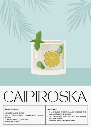 Digital Arts titled "Caipiroska Cocktail…" by Chun Yu Guan, Original Artwork, AI generated image Mounted on Wood Panel