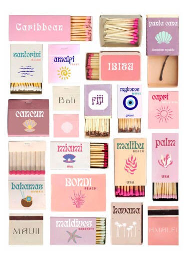 "Travel Matchbox Col…" başlıklı Dijital Sanat 春宇 关 tarafından, Orijinal sanat, AI tarafından oluşturulan görüntü Ahşap panel…