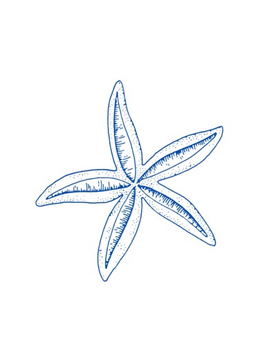 "Blue Starfish Line…" başlıklı Dijital Sanat 春宇 关 tarafından, Orijinal sanat, AI tarafından oluşturulan görüntü Ahşap panel…