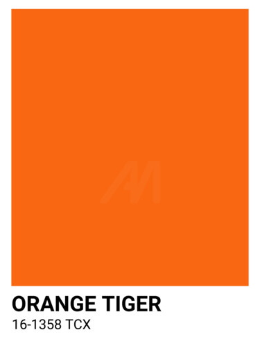 Digital Arts titled "Orange Tiger: Bold…" by Chun Yu Guan, Original Artwork, AI generated image Mounted on Wood Panel