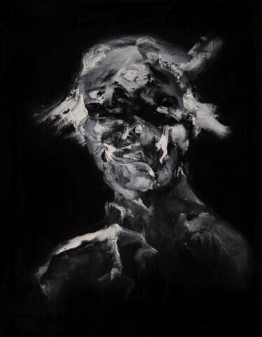 Painting titled "The Patient 2" by Pepijn Simon, Original Artwork, Oil Mounted on Wood Stretcher frame