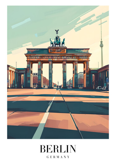 Digital Arts με τίτλο "Brandenburg Gate, B…" από 春宇 关, Αυθεντικά έργα τέχνης, Εικόνα που δημιουργήθηκε με AI Τοποθετήθηκε στ…