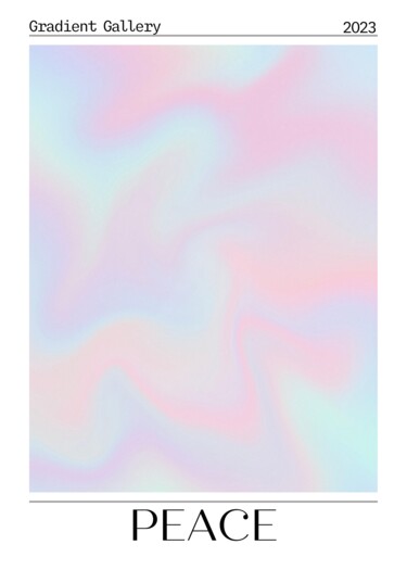 Digital Arts titled "Pastel Gradient Pea…" by Chun Yu Guan, Original Artwork, AI generated image Mounted on Wood Panel