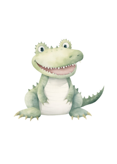 Digital Arts με τίτλο "Smiling Alligator W…" από 春宇 关, Αυθεντικά έργα τέχνης, Εικόνα που δημιουργήθηκε με AI Τοποθετήθηκε στ…