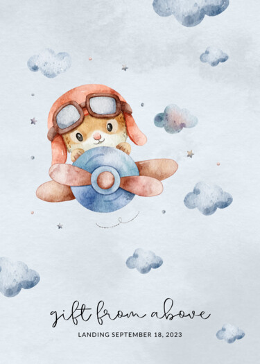 Digital Arts titled "Cute Animal Pilot P…" by Chun Yu Guan, Original Artwork, AI generated image Mounted on Wood Panel