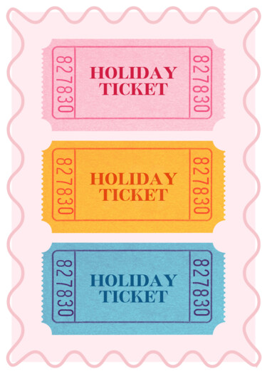 Grafika cyfrowa / sztuka generowana cyfrowo zatytułowany „Holiday Ticket Trip…” autorstwa 春宇 关, Oryginalna praca, Obraz gene…