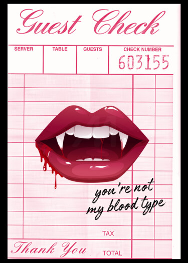 Digital Arts titled "Vampire Lip Guest C…" by Chun Yu Guan, Original Artwork, AI generated image Mounted on Wood Panel