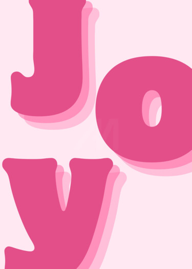 Digital Arts titled "Joyful Pink Abstrac…" by Chun Yu Guan, Original Artwork, AI generated image Mounted on Wood Panel