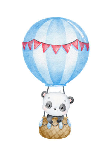 Artes digitais intitulada "Cute Panda in Hot A…" por Chun Yu Guan, Obras de arte originais, Imagem gerada por IA Montado em…