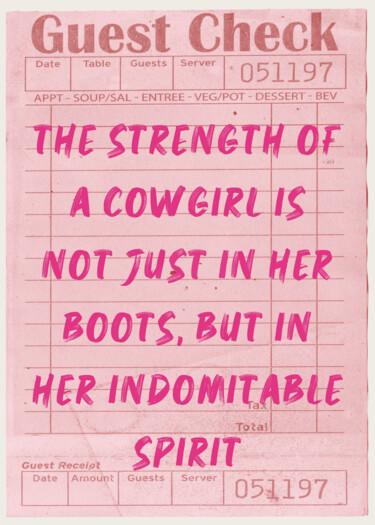Arts numériques intitulée "Cowgirl Spirit: Str…" par Chun Yu Guan, Œuvre d'art originale, Image générée par l'IA Monté sur P…