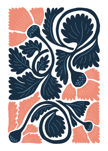 Digital Arts titled "Floral Botanical Ar…" by Chun Yu Guan, Original Artwork, AI generated image Mounted on Wood Panel