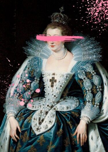 "Modern Queen Baroqu…" başlıklı Dijital Sanat 春宇 关 tarafından, Orijinal sanat, AI tarafından oluşturulan görüntü Ahşap panel…