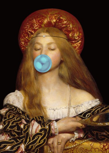 "Bubblegum Renaissan…" başlıklı Dijital Sanat 春宇 关 tarafından, Orijinal sanat, AI tarafından oluşturulan görüntü Ahşap panel…