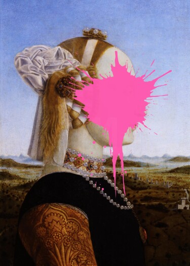 "Renaissance Lady Pi…" başlıklı Dijital Sanat 春宇 关 tarafından, Orijinal sanat, AI tarafından oluşturulan görüntü Ahşap panel…