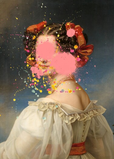 Arte digital titulada "Abstract Pop Art Po…" por Chun Yu Guan, Obra de arte original, Imagen generada por IA Montado en Pane…