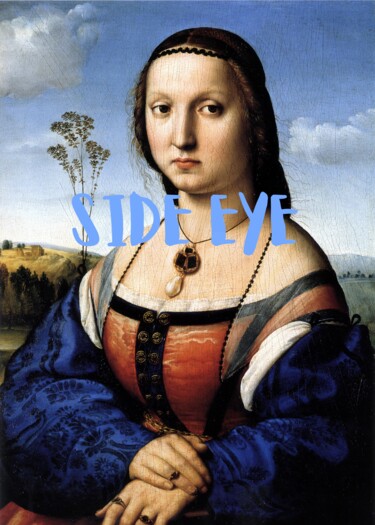 "Side Eye Renaissanc…" başlıklı Dijital Sanat 春宇 关 tarafından, Orijinal sanat, AI tarafından oluşturulan görüntü Ahşap panel…