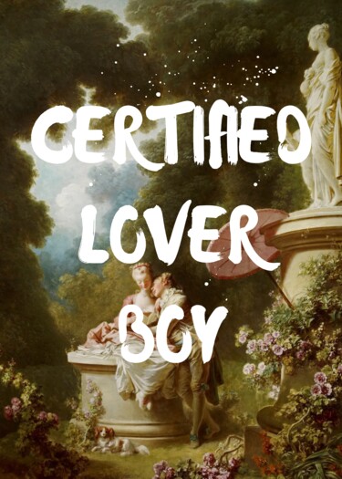 Digital Arts titled "Certified Lover Boy…" by Chun Yu Guan, Original Artwork, AI generated image Mounted on Wood Panel