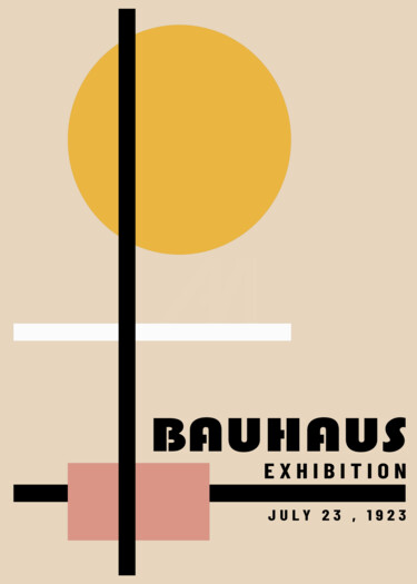 Digital Arts titled "Bauhaus Exhibition…" by Chun Yu Guan, Original Artwork, AI generated image Mounted on Wood Panel